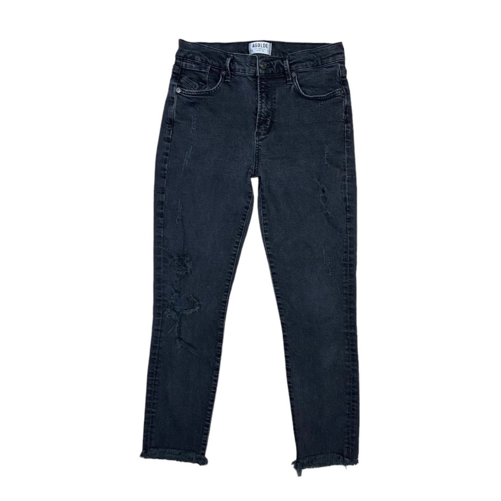 AGOLDE Feel Good Distressed Ankle Jeans Women’s‎ 28 Black Wash High Rise